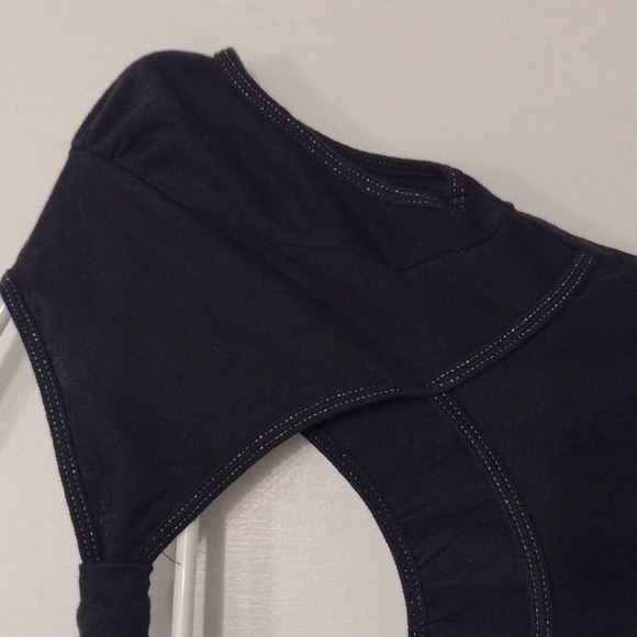 Express Vintage Black Sexy Basic T-shirt Cap Sleeve Keyhole Back XS - Picture 12 of 15